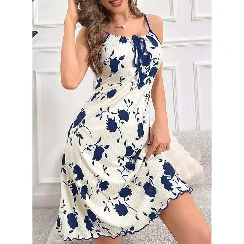 Floral Charm Printed Nighty – 2 Color Collection 🌸